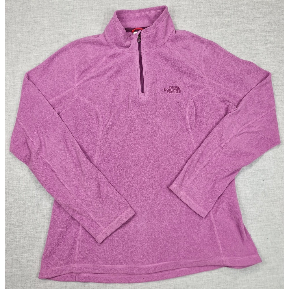 The North Face Womens TKA 100 Glacier 1/4 Zip Fleece Pullover Purple Medium